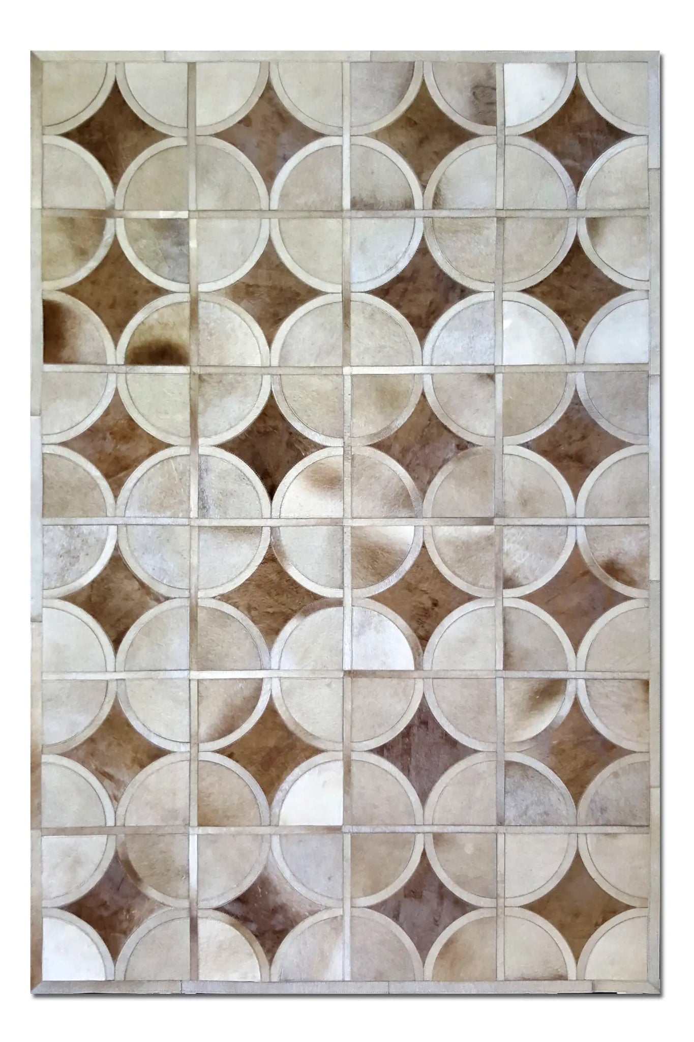 ALPHA – Custom Animal Hide Rug in Geometric Circle Pattern
