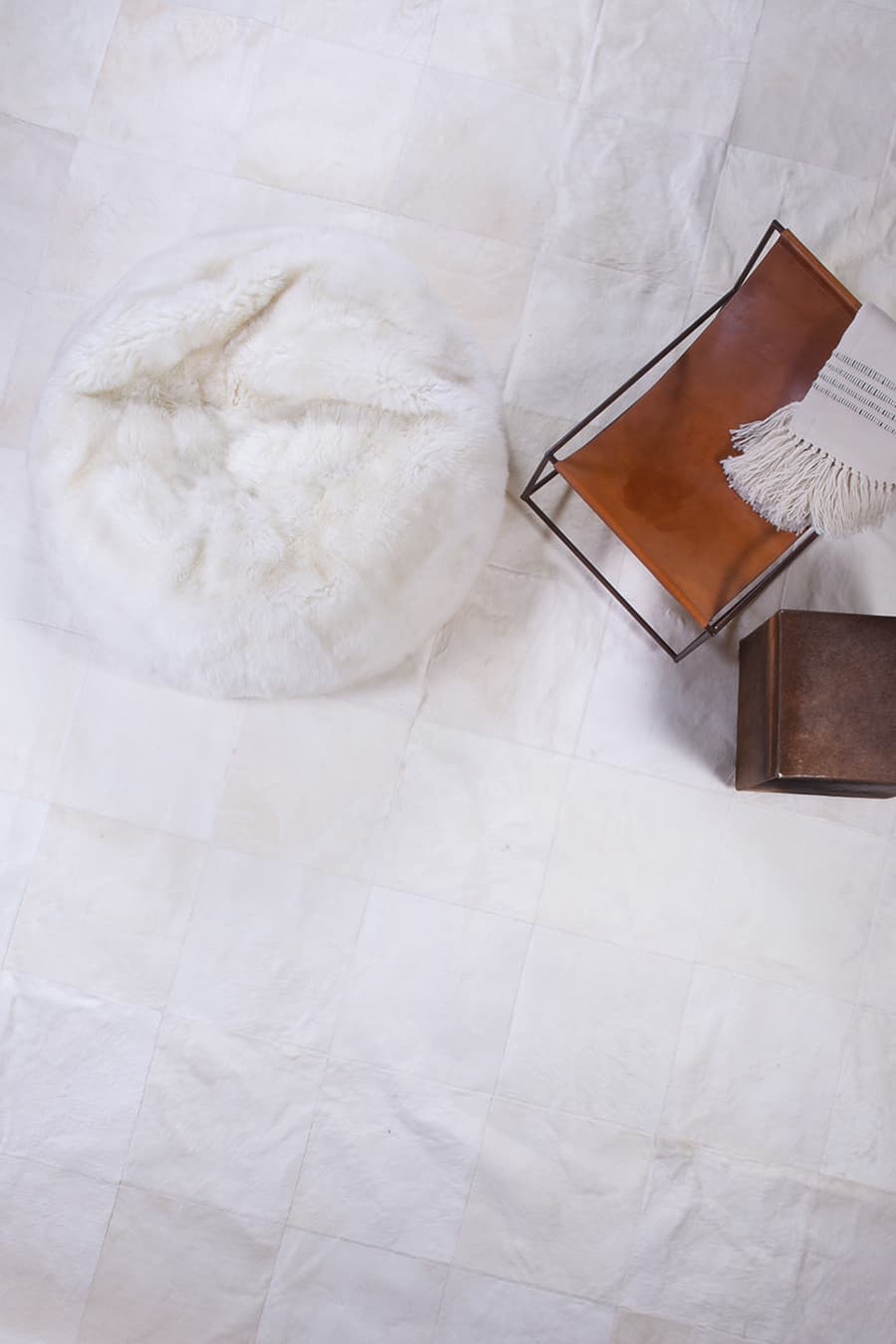 BLOCKS - Neutral Tone Cowhide Rug