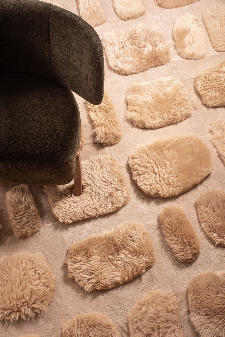COBBLESTONE – Custom Sheepskin & Shearling Rug