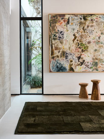 Doma designer rug with sculptural wool pattern