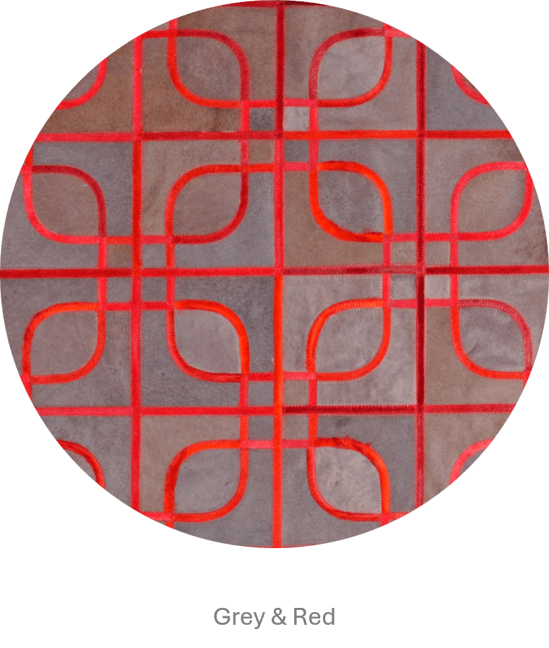 EYES – Geometric Cowhide Rug with Curved Motif