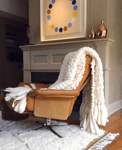 Clouds Chunky Knit Throw Blanket