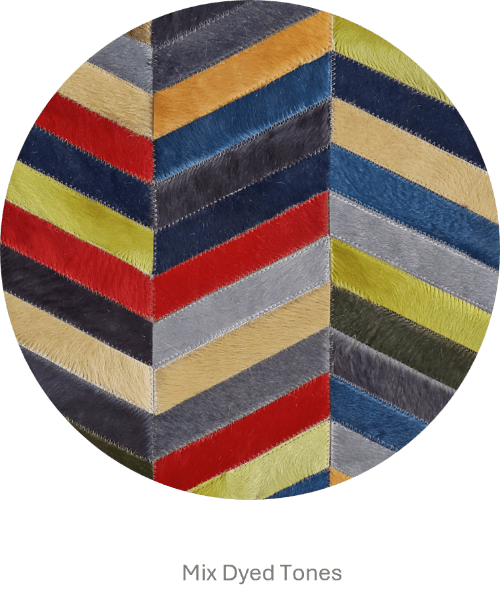 HERRINGBONE WIDE – Custom Patchwork Cowhide Rug for Interior Designers