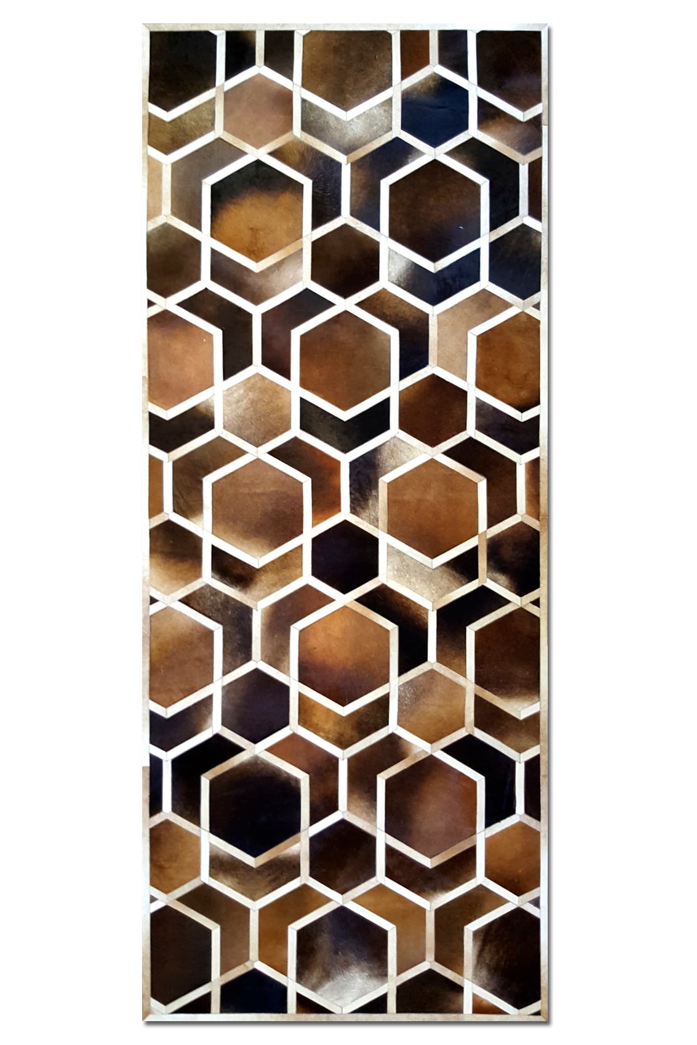 HEXAGON – Modern Patterned Rug in Organic Hide