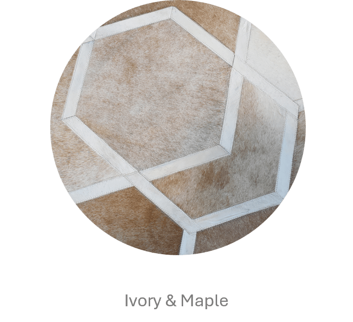 HEXAGON – Modern Patterned Rug in Organic Hide