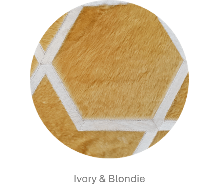 HEXAGON – Modern Patterned Rug in Organic Hide