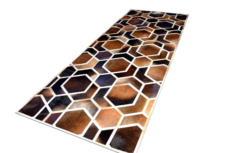 HEXAGON – Modern Patterned Rug in Organic Hide