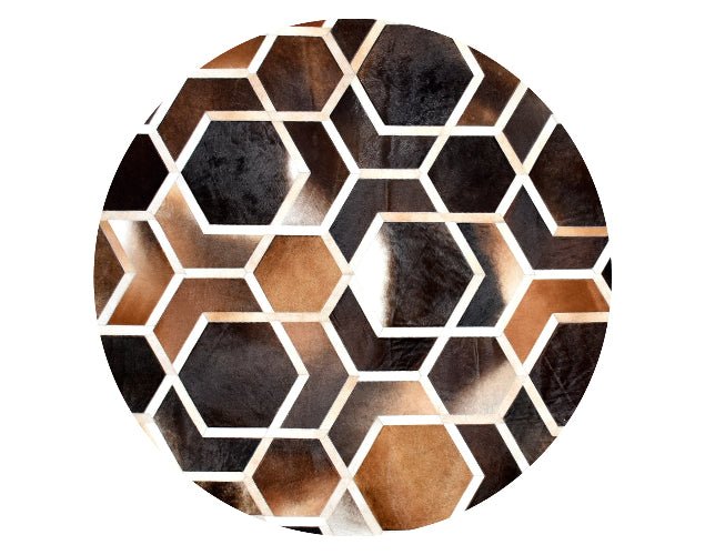 HEXAGON – Modern Patterned Rug in Organic Hide