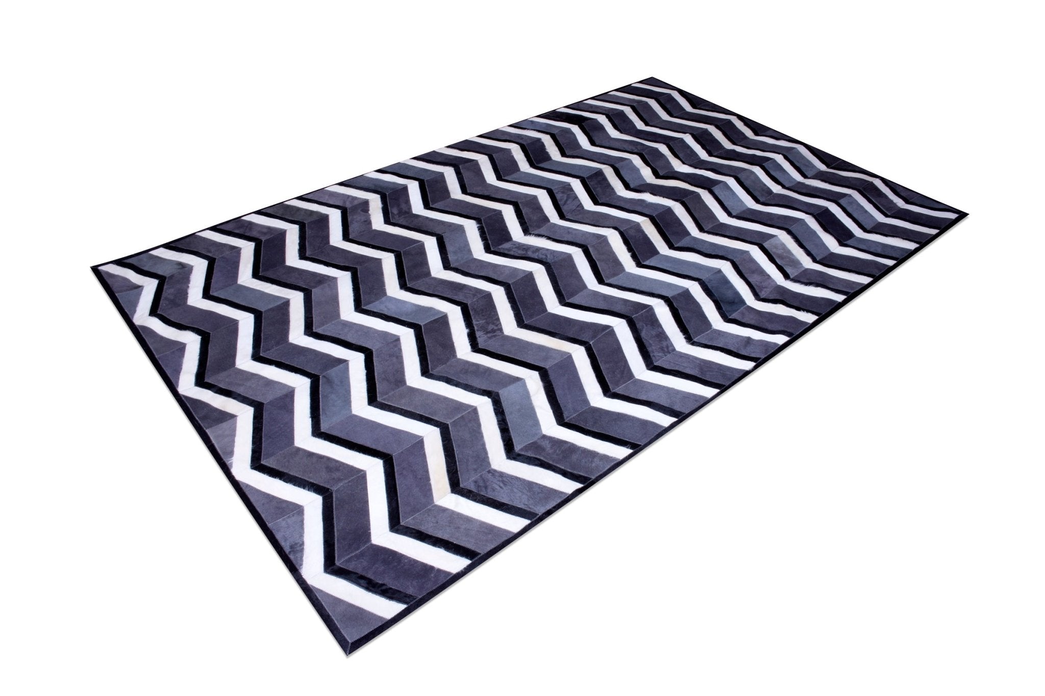 MULTI HERRINGBONE – Chevron Patchwork Cowhide Rug