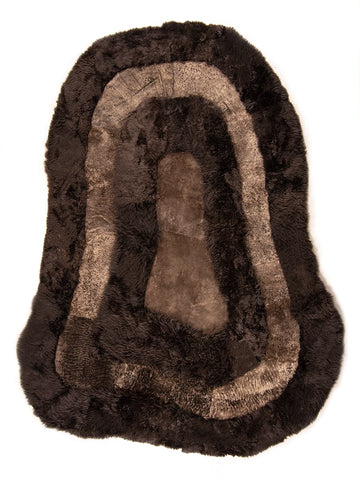 OBELIX unique shaped rug in brown shearling by Homelosophy