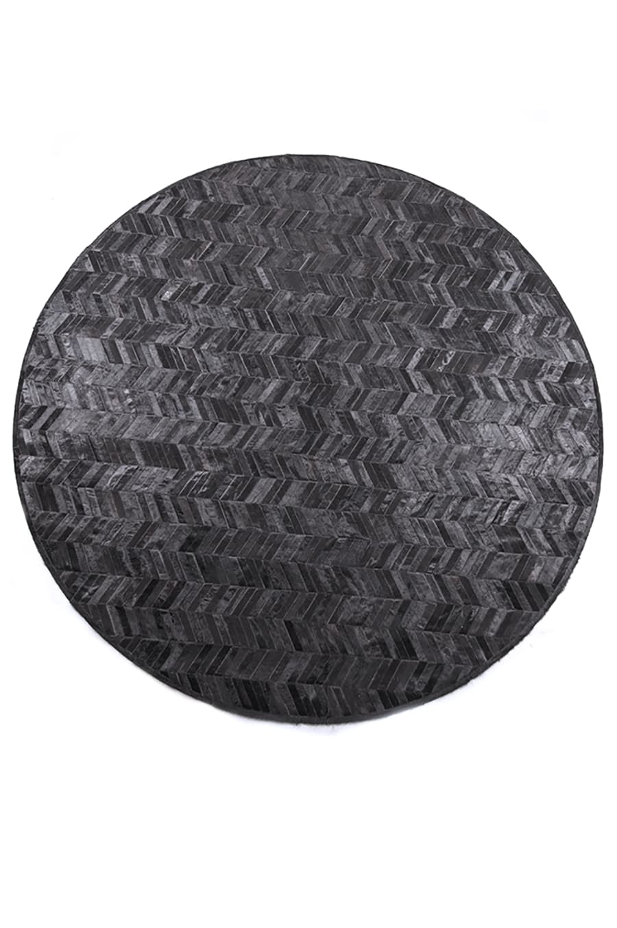 ROUND HERRINGBONE – Large Designer Cowhide Rug