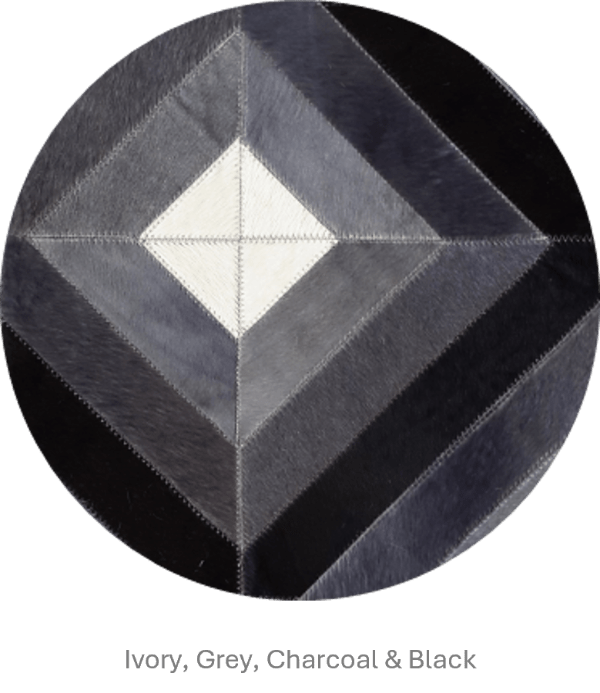 SQUARES – Black and White Patagonian Cowhide Rug