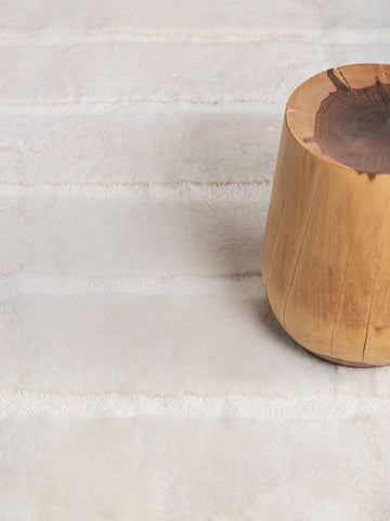 Summit Stripes shearling rug by Homelosophy in neutral tones