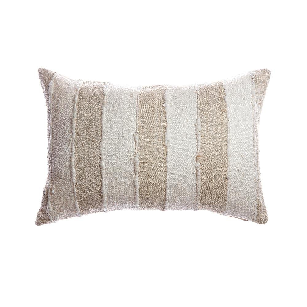 Beige and Ivory Striped Pillow