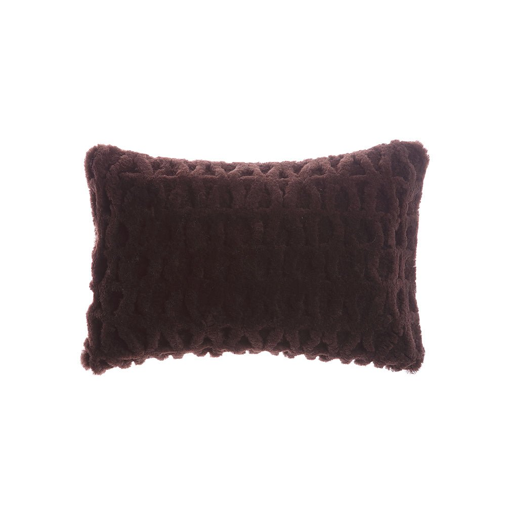 Amanda Hancrafted Sculpted Shearling Throw Pillow