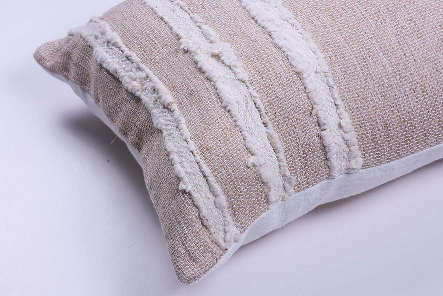 Ivory Raw Linen Square Pillow
