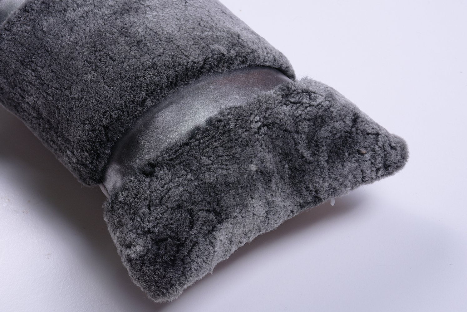 Shearling & Leather Lumbar Pillow