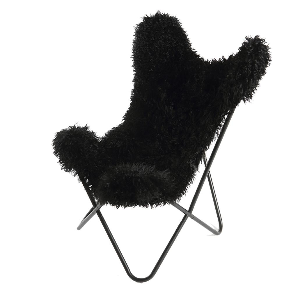 Long Hair Goatskin Butterfly Chair