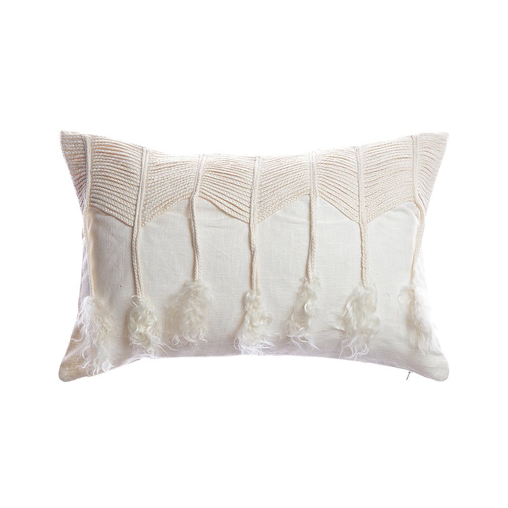 Goatskin Pom Lumbar Pillow