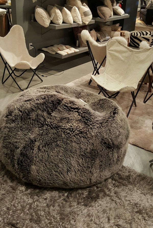 Sheepskin Long Hair Pouf