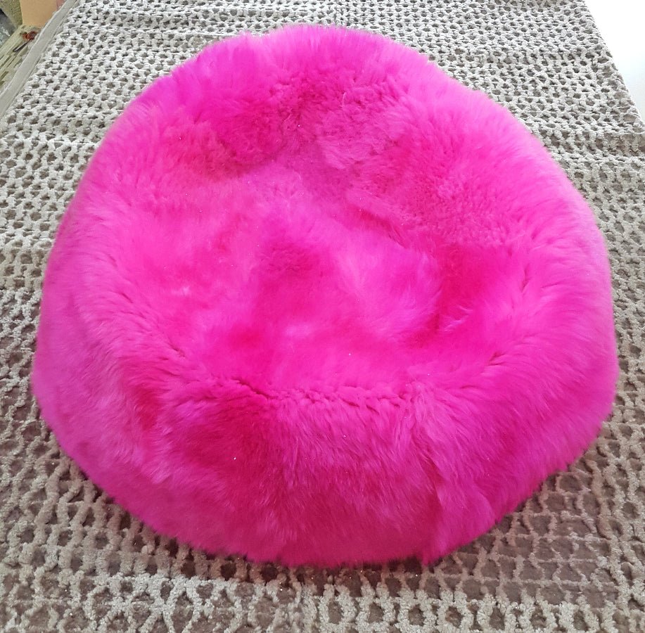 Sheepskin Long Hair Pouf