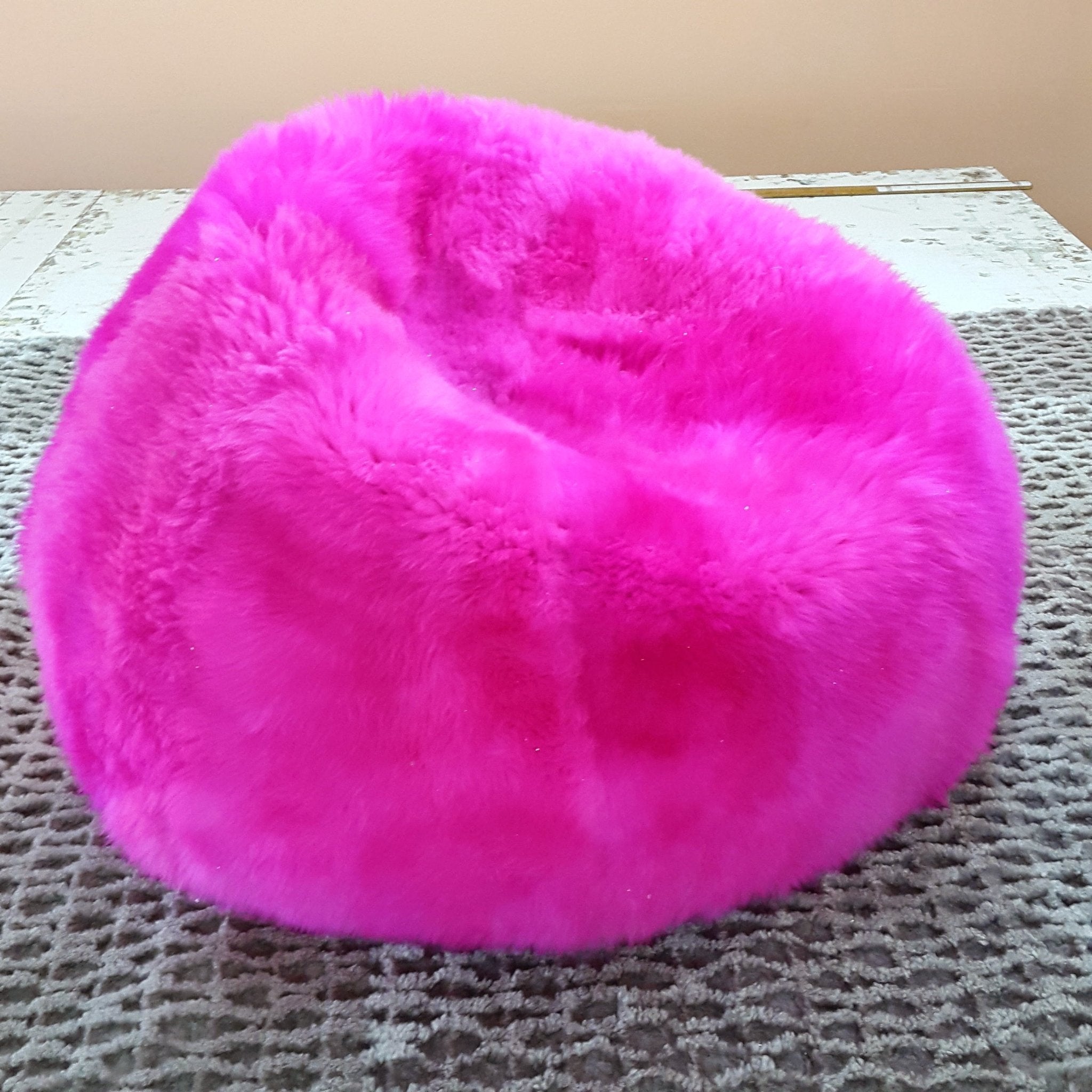 Sheepskin Long Hair Pouf