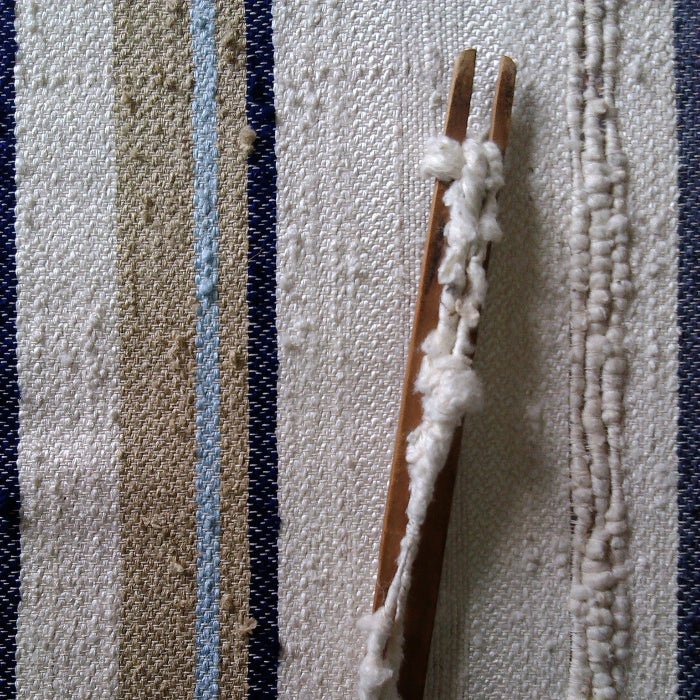 Beige and Ivory Striped Pillow