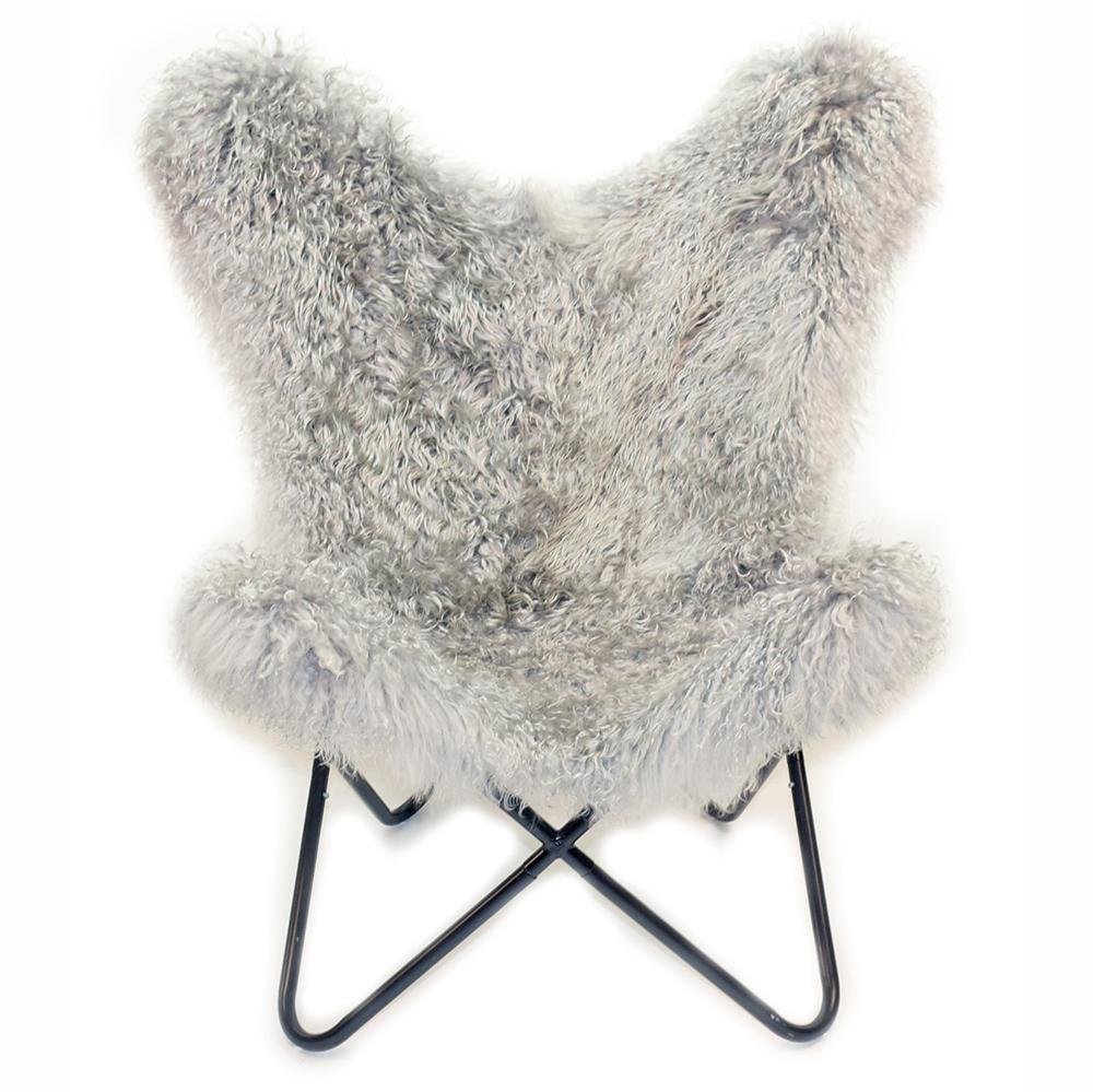 Long Hair Goatskin Butterfly Chair
