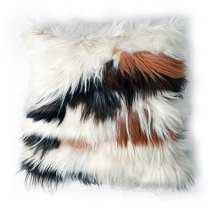 Mixed Natural Goatskin Pillow
