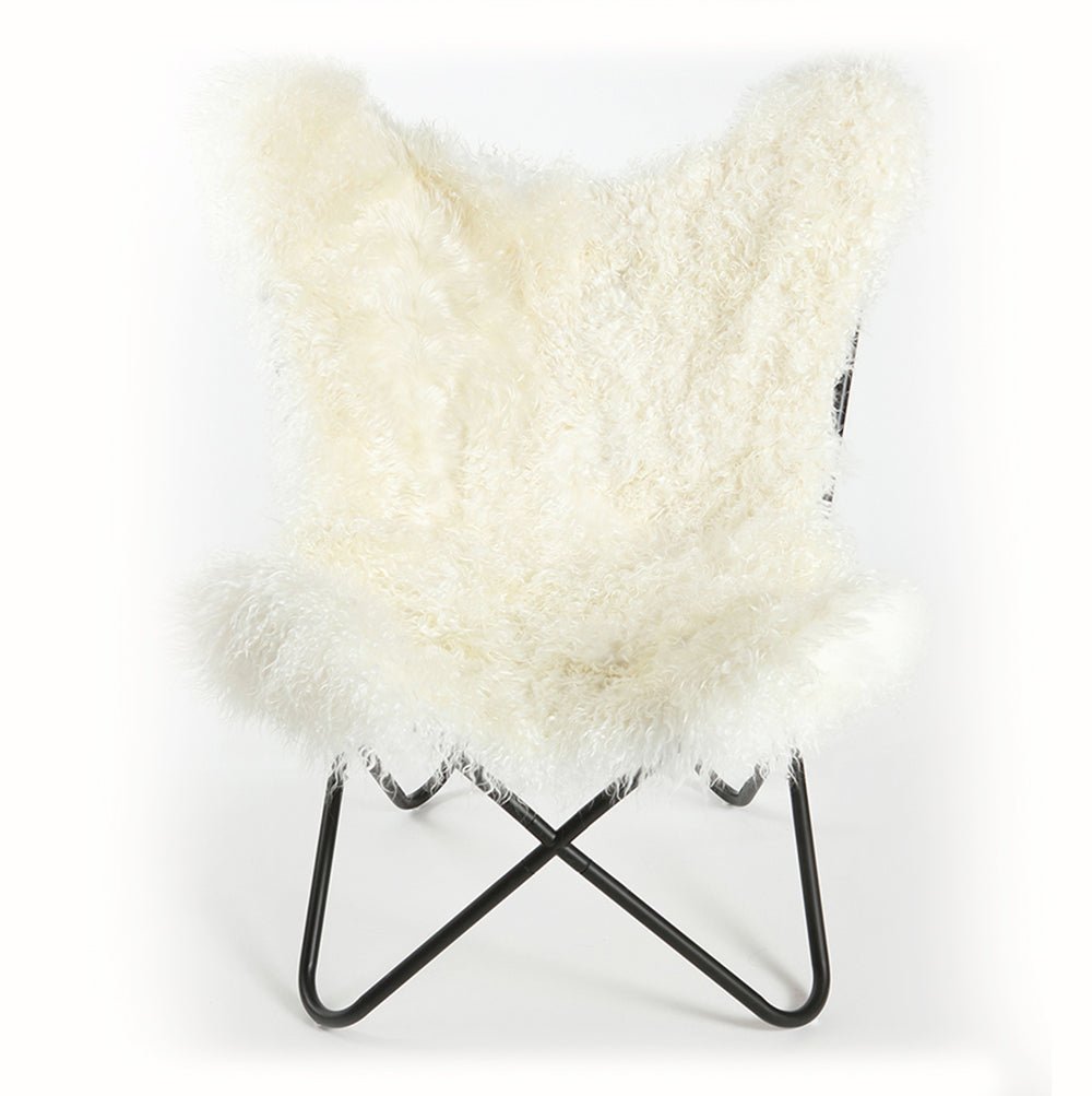 Long Hair Goatskin Butterfly Chair