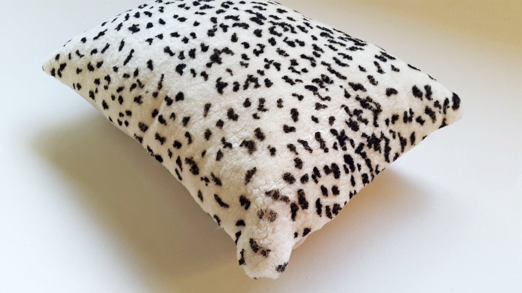 Shearling Leopard Square Pillow