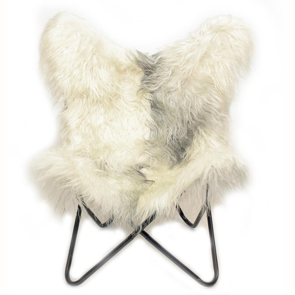 Long Hair Goatskin Butterfly Chair