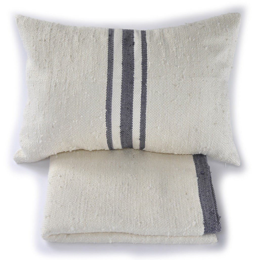 Central Striped Silk Pillow