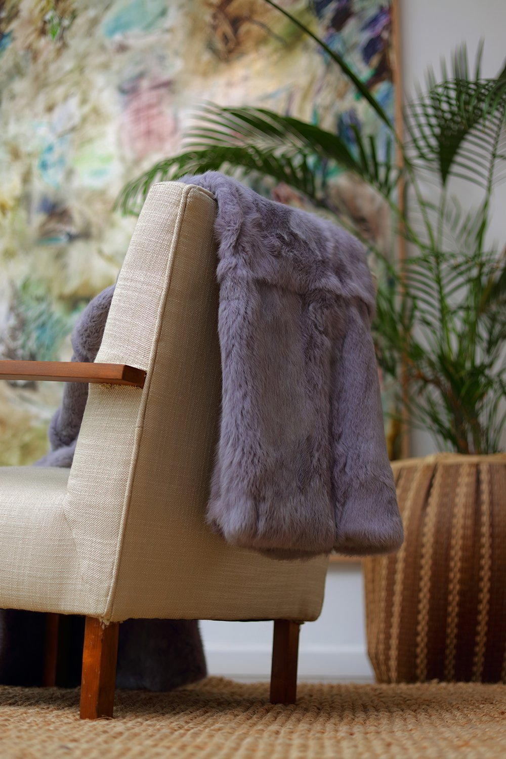 Luxury Rabbit Skin Throw