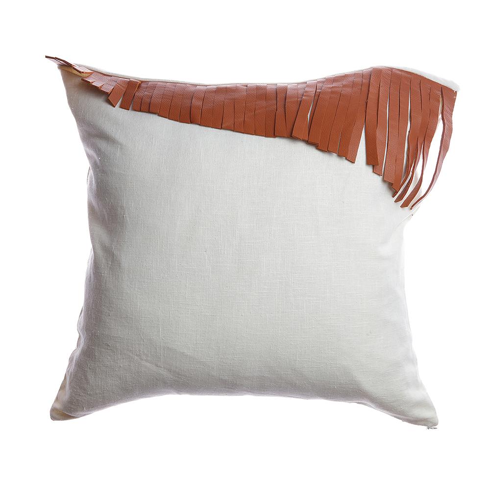 Leather Fringes Pillow