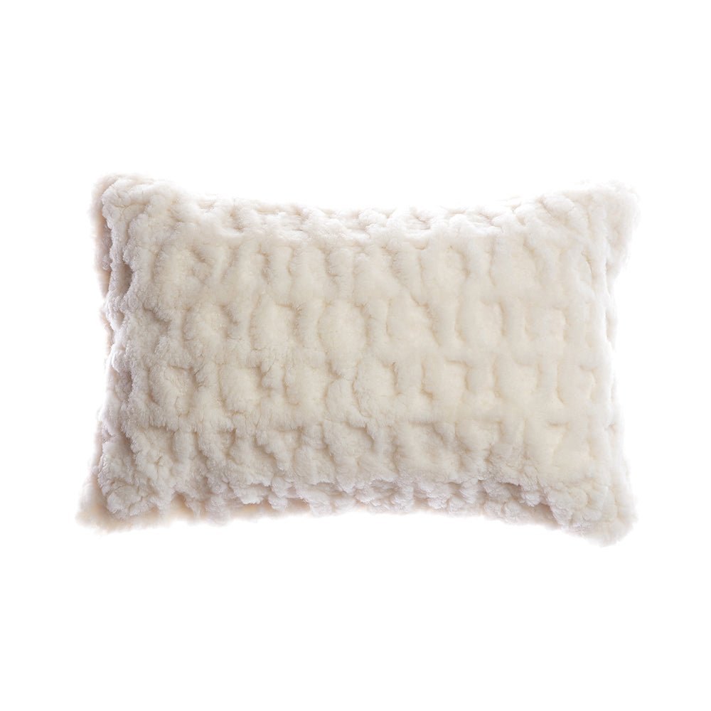 Amanda Hancrafted Sculpted Shearling Throw Pillow