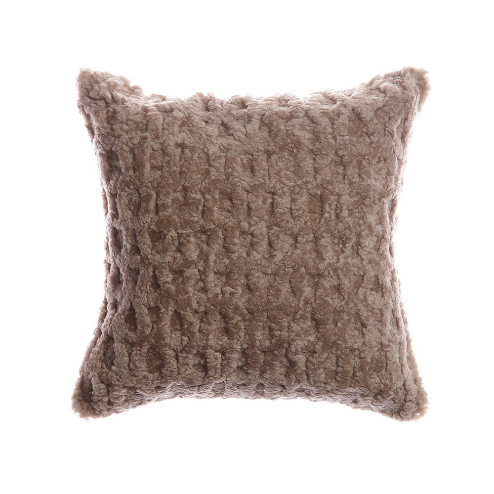 Amanda Hancrafted Sculpted Shearling Throw Pillow