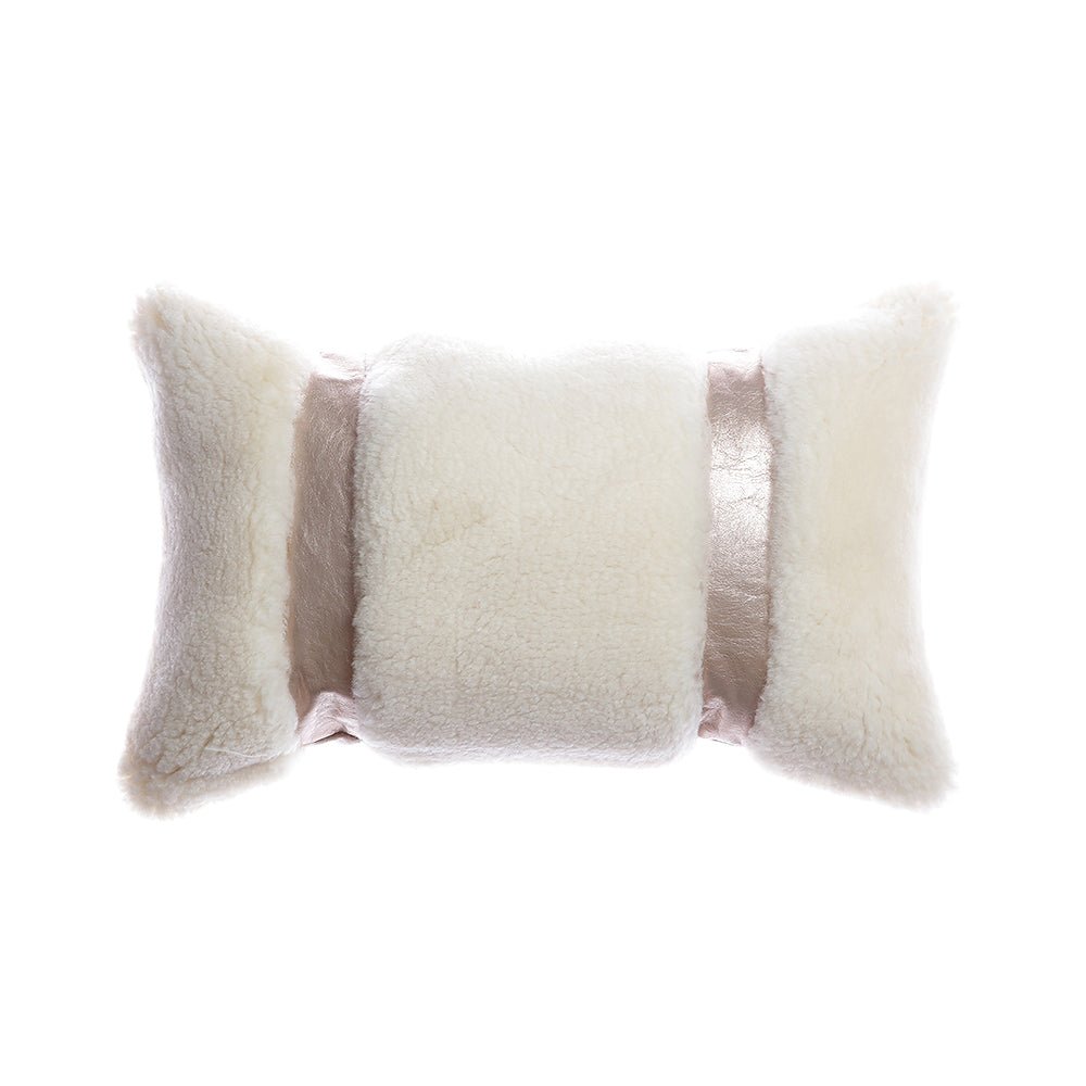 Shearling & Leather Lumbar Pillow