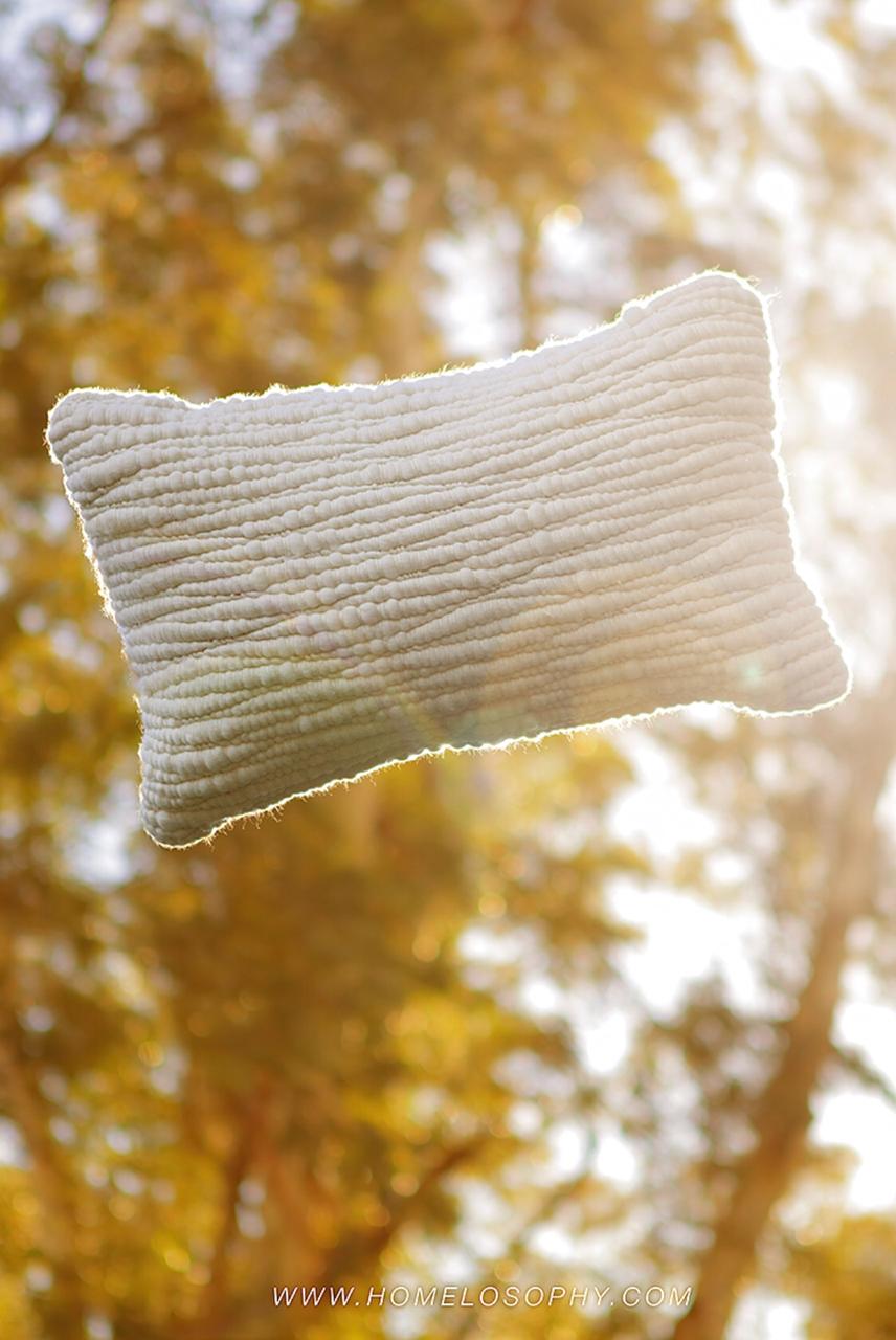 Natural Textured Wool Pillow