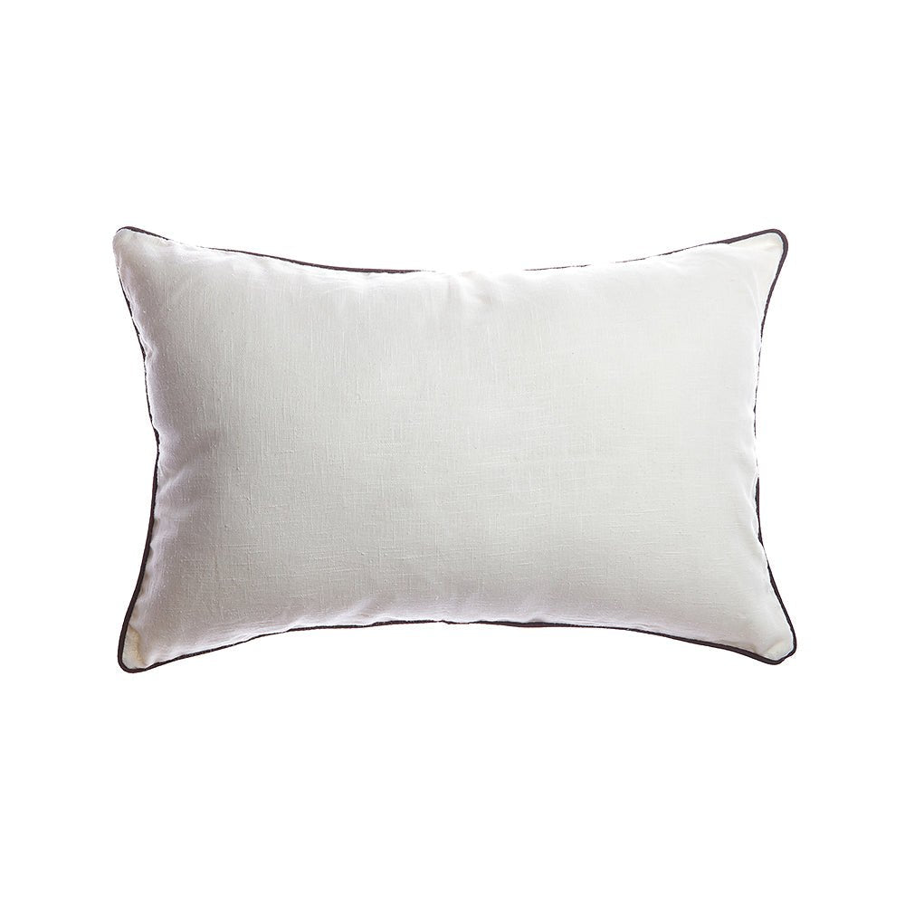 Trim Black Linen Square Pillow