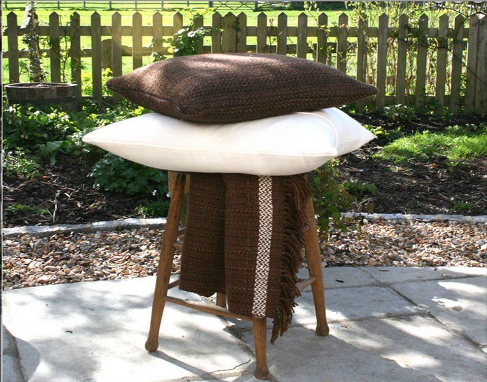 Natural Tweed Decor Pillow