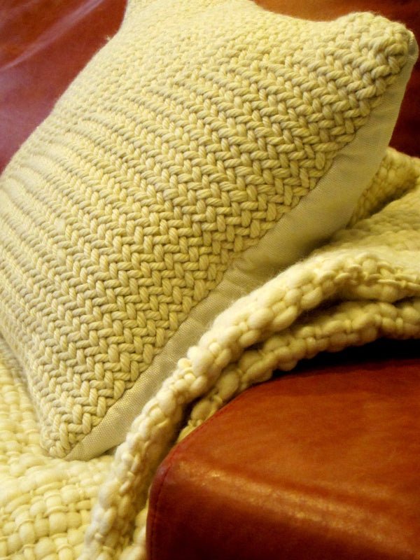 Zag Cable Knit Wool Decorative Pillow