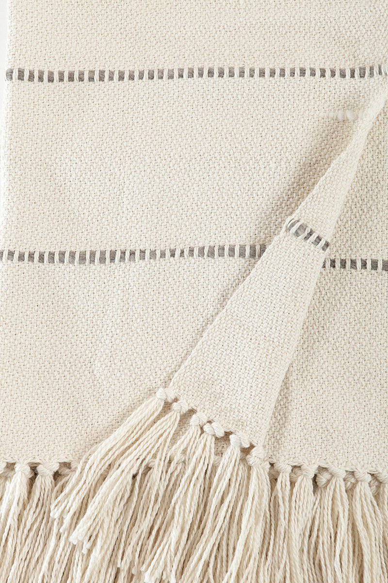 Grey Multi Striped Throw Blanket