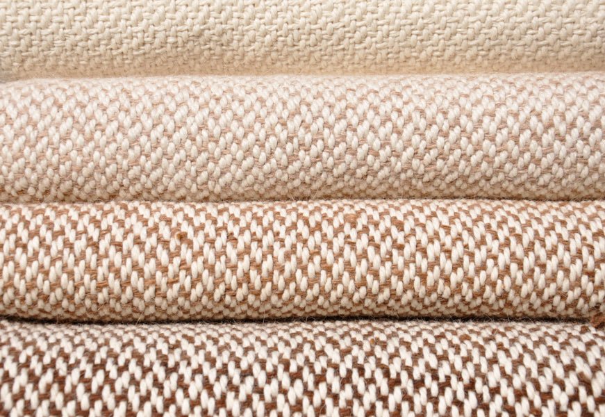 Camel Stripes Wool Blend Blanket