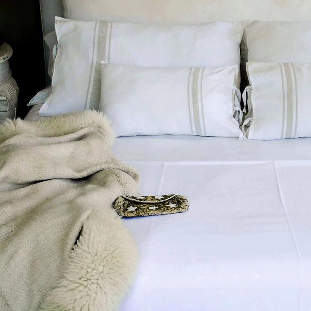 Lambskin Trim Wool Throw