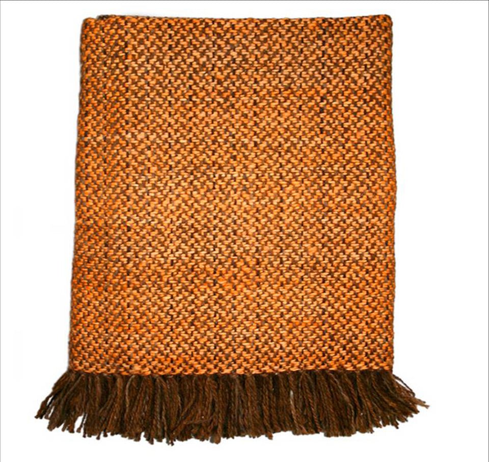 Brown Orange Throw Blanket