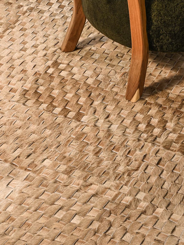 Premium leather cowhide rug with natural texture