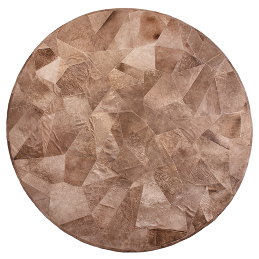 Broken Round Patchwork Cowhide Rug