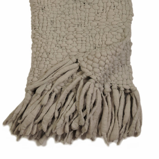 Light Grey Clouds Large Chunky Woven Blanket