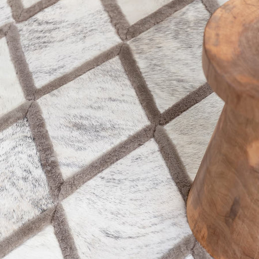 Diamonds Rug in Hide and Shearling